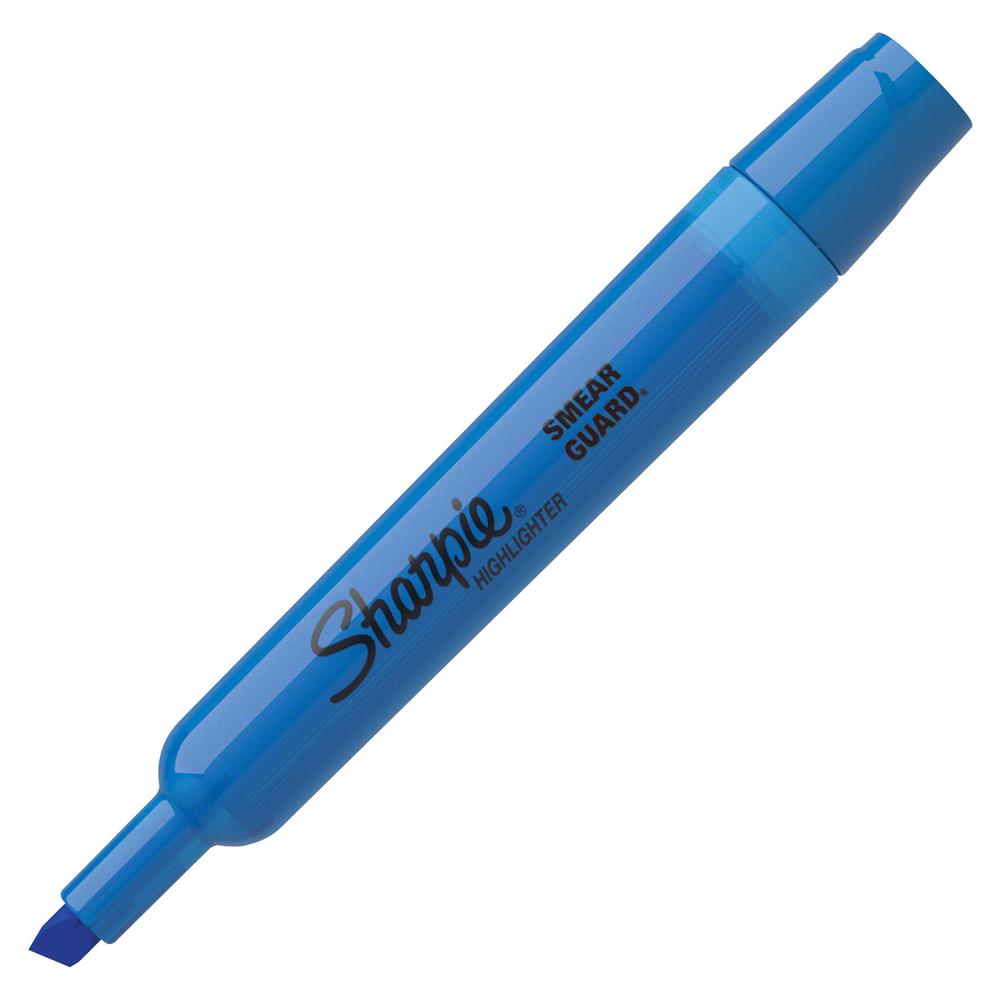 Sharpie SmearGuard Tank Style Highlighters - Broad Marker Point - Chisel Marker Point Style - Turquoise Blue - Turquoise Barrel