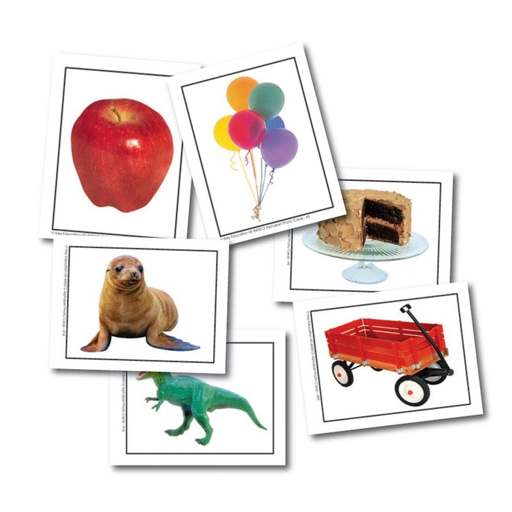  Photographic Learning Cards : Alphabet Objects 108pcs D