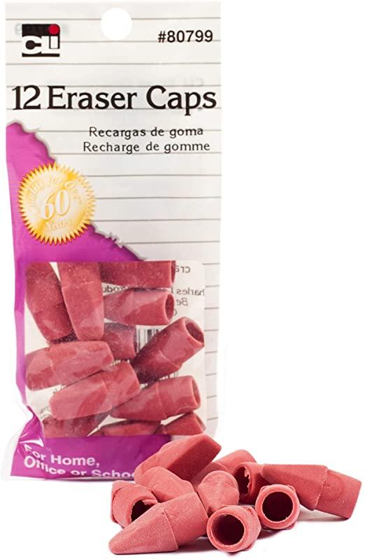 Cap Erasers - Pink - 12/pk - Soft Clam Shell       D