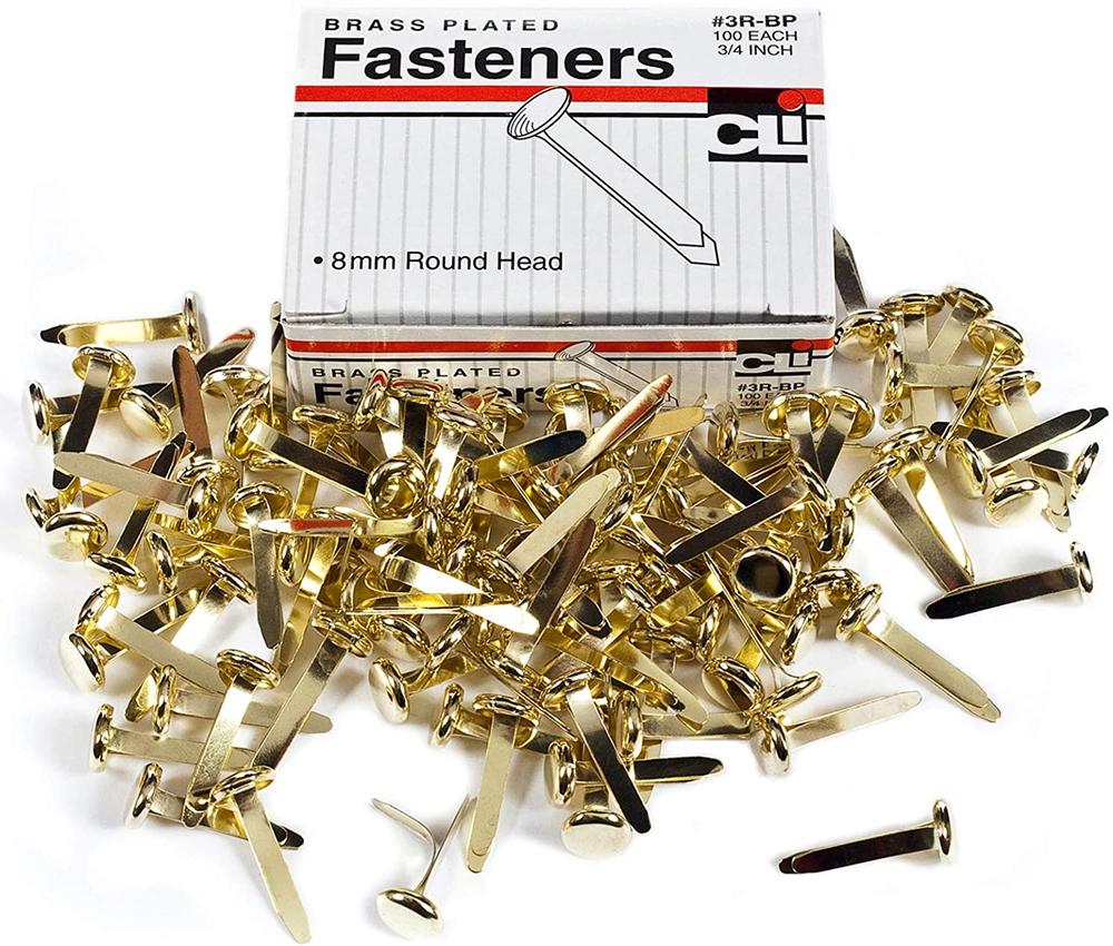 Fasteners - Round Head - Brass Plated 1-1/4