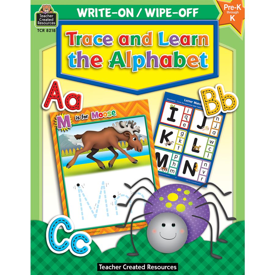 Trace And Learn The Alphabet Write On/wipe Off Book, Ages 3-5, Grades Pk-k