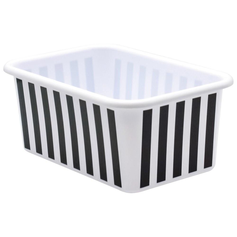 Black & White Stripes Small Plastic Storage Bin