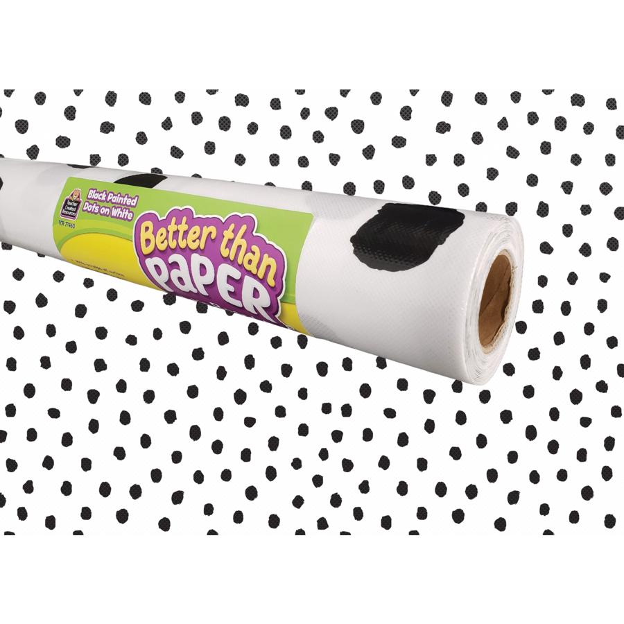 Black Painted Dots On White Better Than Paper Bulletin Board Roll