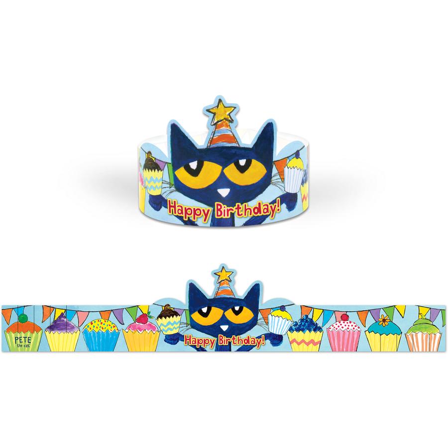 Pete The Cat Happy Birthday Crowns, 30 Pack, 1 Set