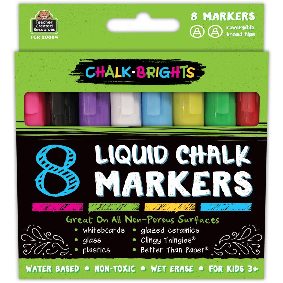 Chalk Brights Liquid Chalk Markers, Assorted 8 Pack, Ages 6+, Grades 1+