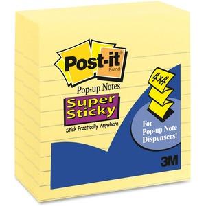 Post-it® Super Sticky Lined Pop-up Notes, 4