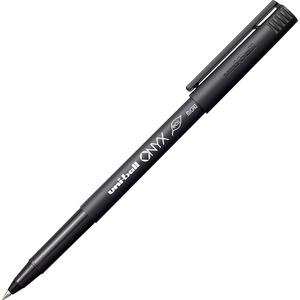 Uni-Ball Onyx Rollerball Pens - 0.5 mm Pen Point Size - Black - 12 / Dozen