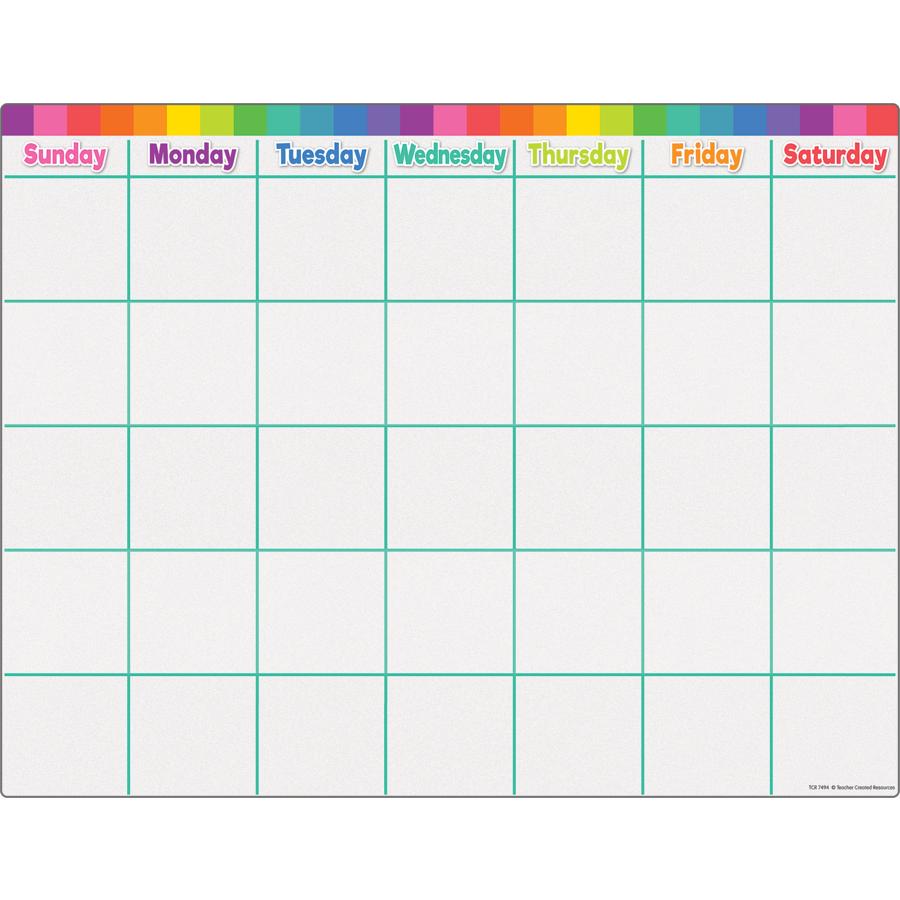 Colorful Calendar Write-on/wipe-off