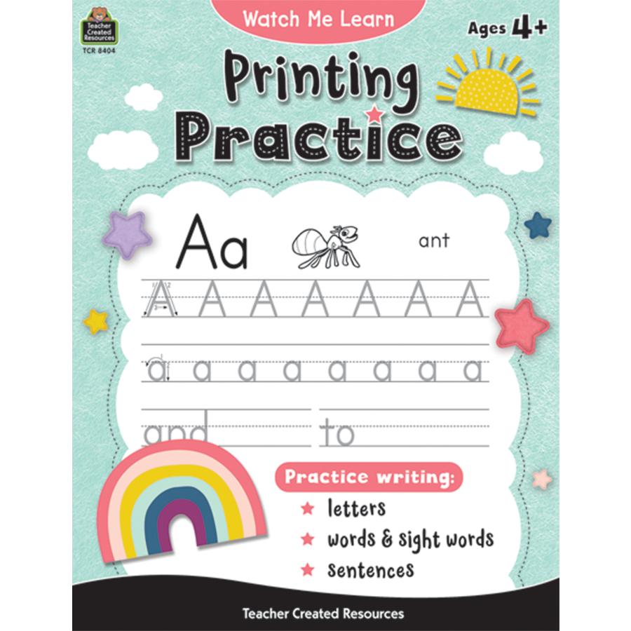Watch Me Learn Printing Practice Ages 4+