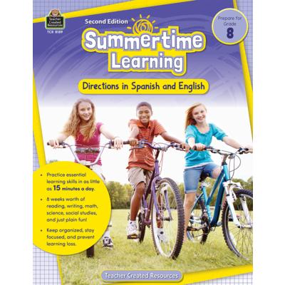 Summertime Learning: English & Spanish, Grade 8