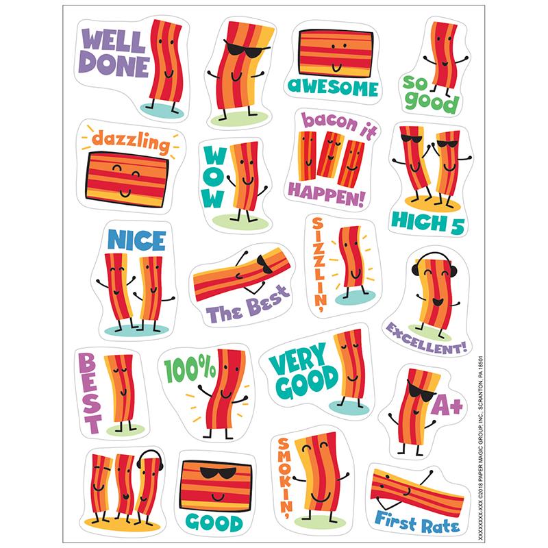 Bacon Scented Stickers, 80 Count, Ages 3+, Grades K-12