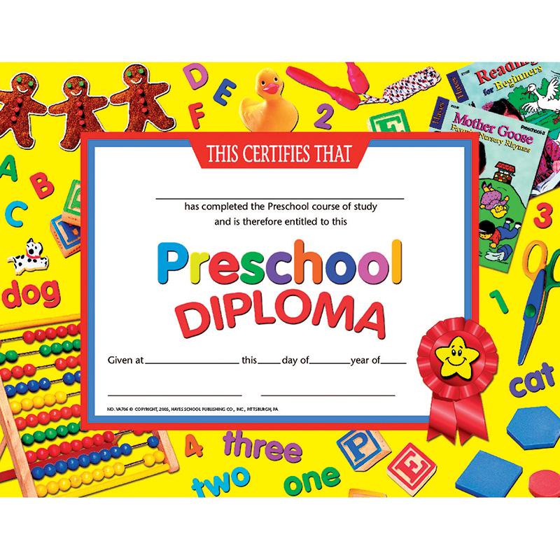 Preschool Diploma Certificates