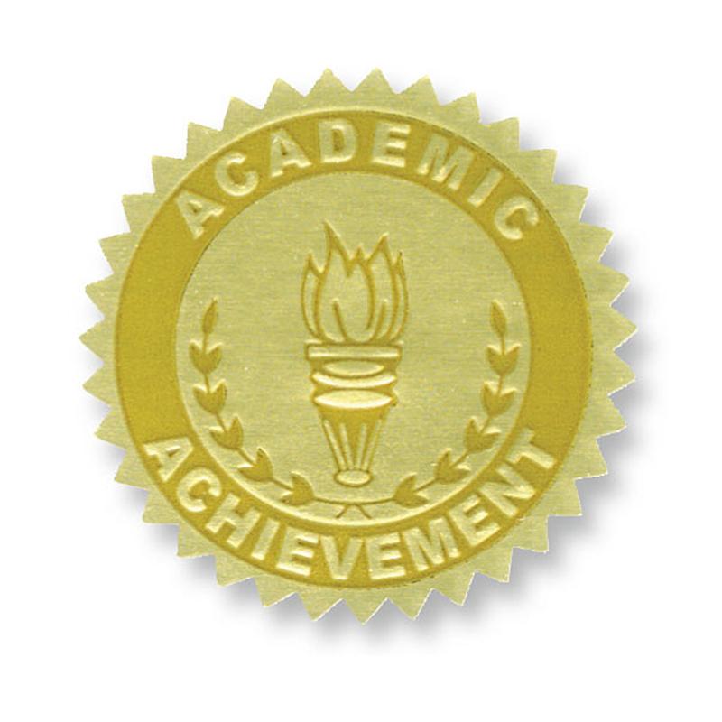 Academic Achievement - Gold Foil Stamped Certificate Seals, 54/pk