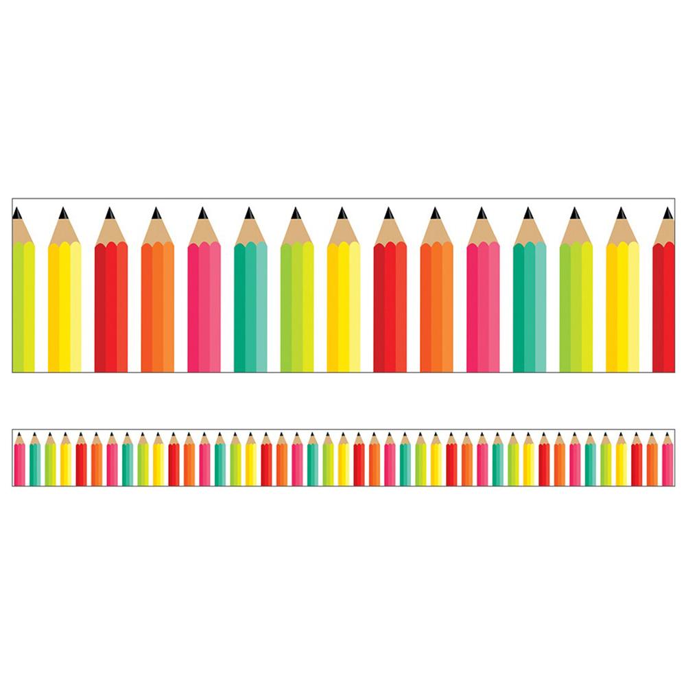  Bk, Wh & Stylish: Pencils Straight Borders