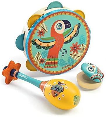 Set Of 3 Instruments:  Tambourine-maracas-castanet