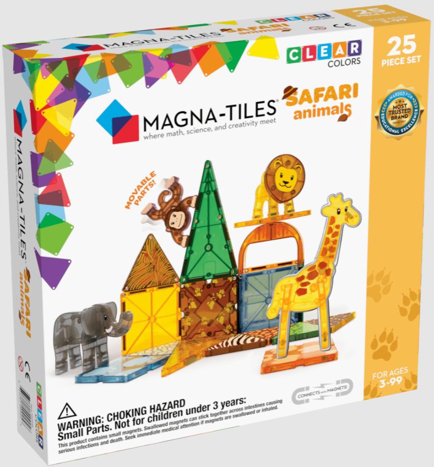 Magna-tiles Safari Animals, 25 Piece Set, Ages 3+