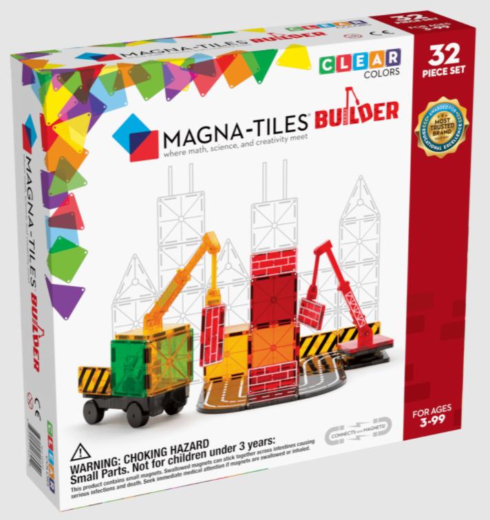 Magna-tiles Builder,  32 Piece Set, Ages 3+, 1 Set