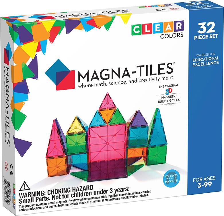 Magna-tiles Clear Colors, 32 Piece Set
