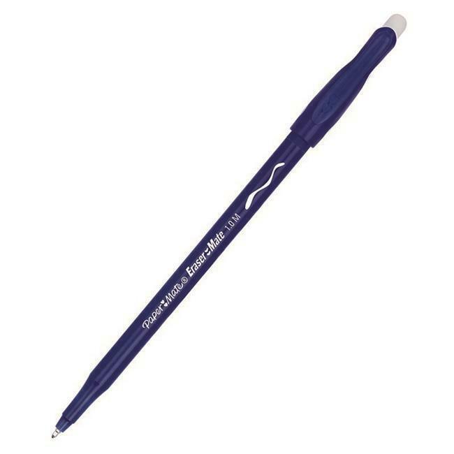Eraser Mate Stick Ball Point, Medium, Blue Pen - Each