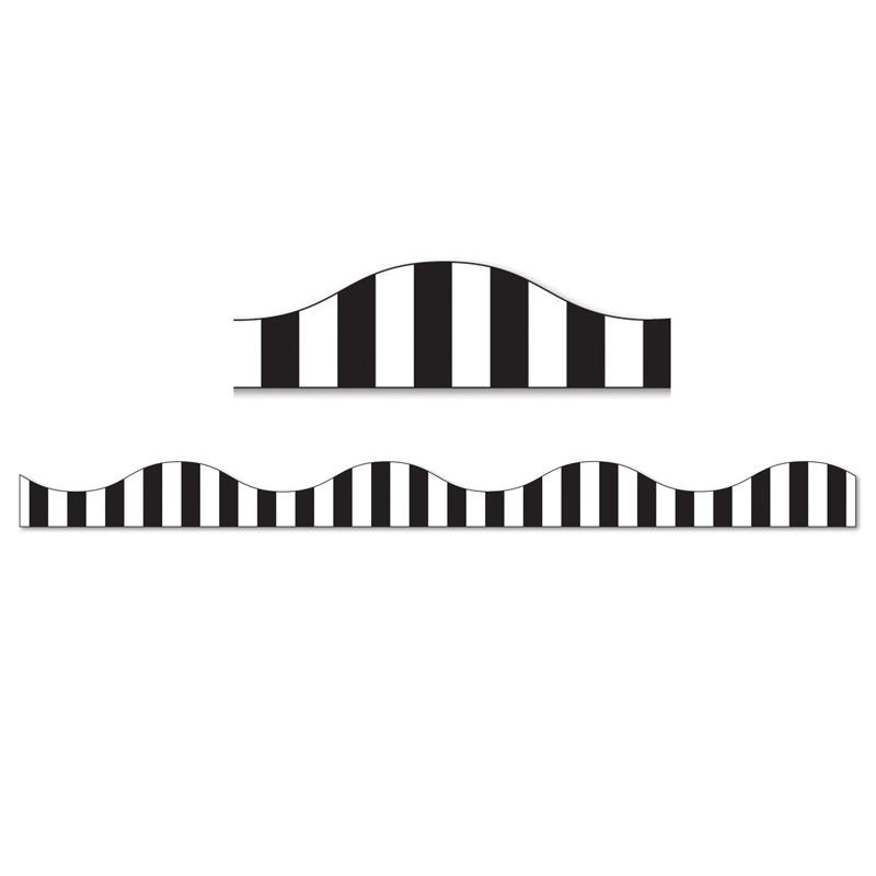  Magnetic Border Black Vertical Stripes On White