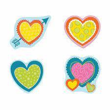  Hearts Colorful Cut- Outs Assorted 36/Pk