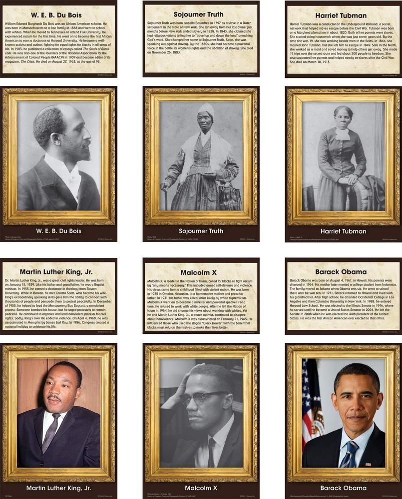 Influential Black Americans Accents 24 Portraits/48 Pcs