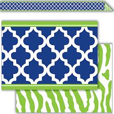 WILD MOROCCAN NAVY & LIME DOUBLE SIDED BORDER