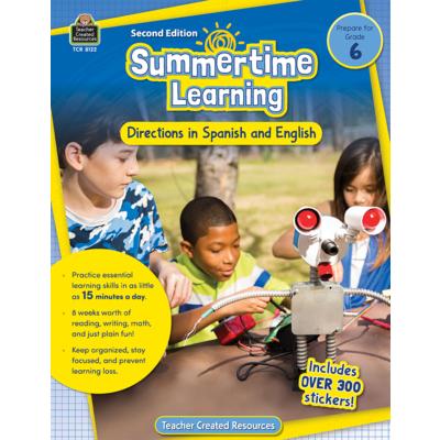 Summertime Learning: English & Spanish, Grade 6