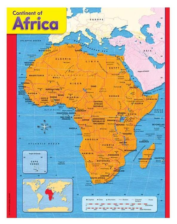 Continent Of Africa Learning Chart