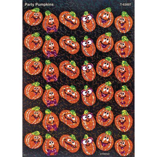 Party Pumpkins Sparkle Stickers 72-80/pk