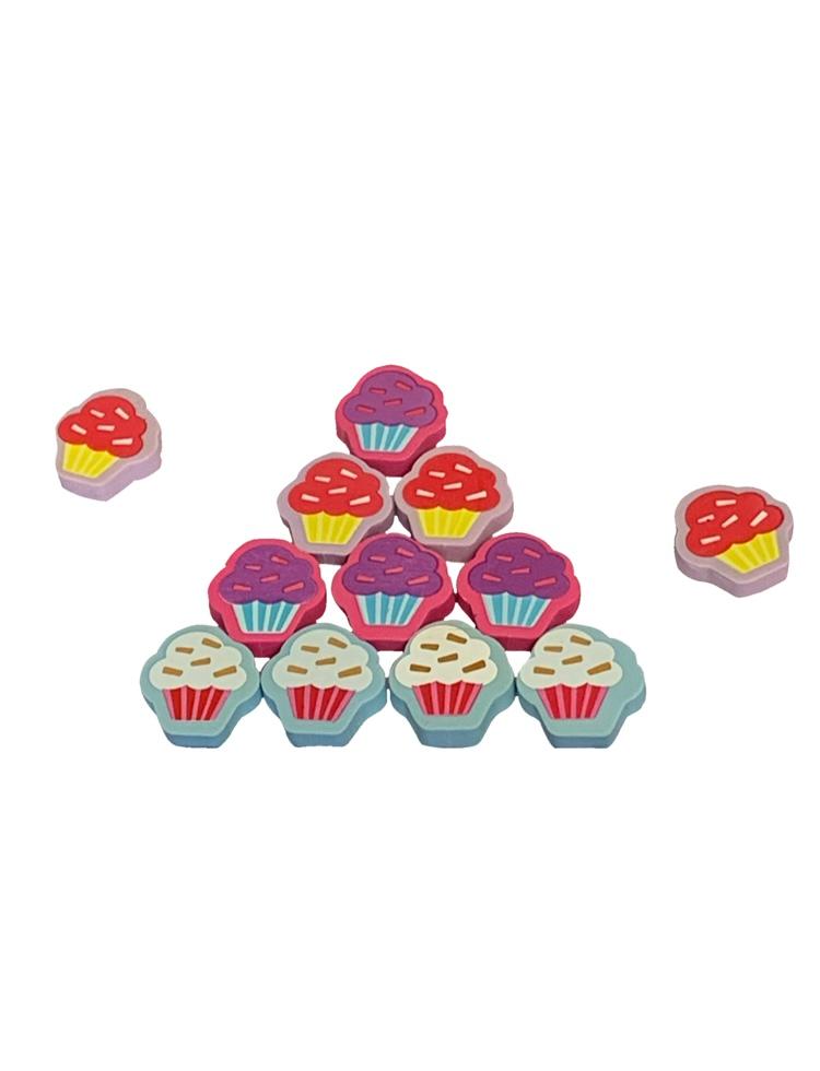 Cupcake Erasers 12/Pk Asst