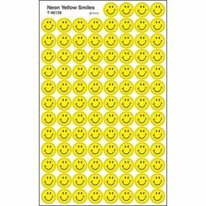Neon Yellow Smiles Superspot Stickers