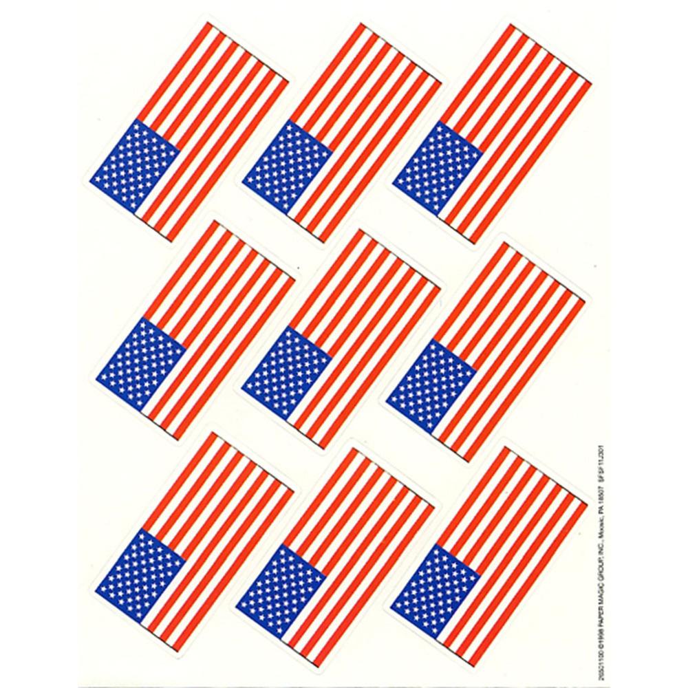 U.s. Flags Giant Stickers, 36ct