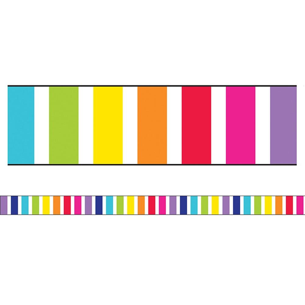 Twinkle Twinkle You`re A Star: Vertical Rainbow Stripes Straight Border