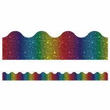 Rainbow Foil Scalloped Borders