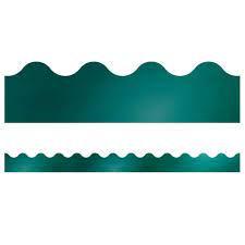  Teal Foil Scalloped Borders