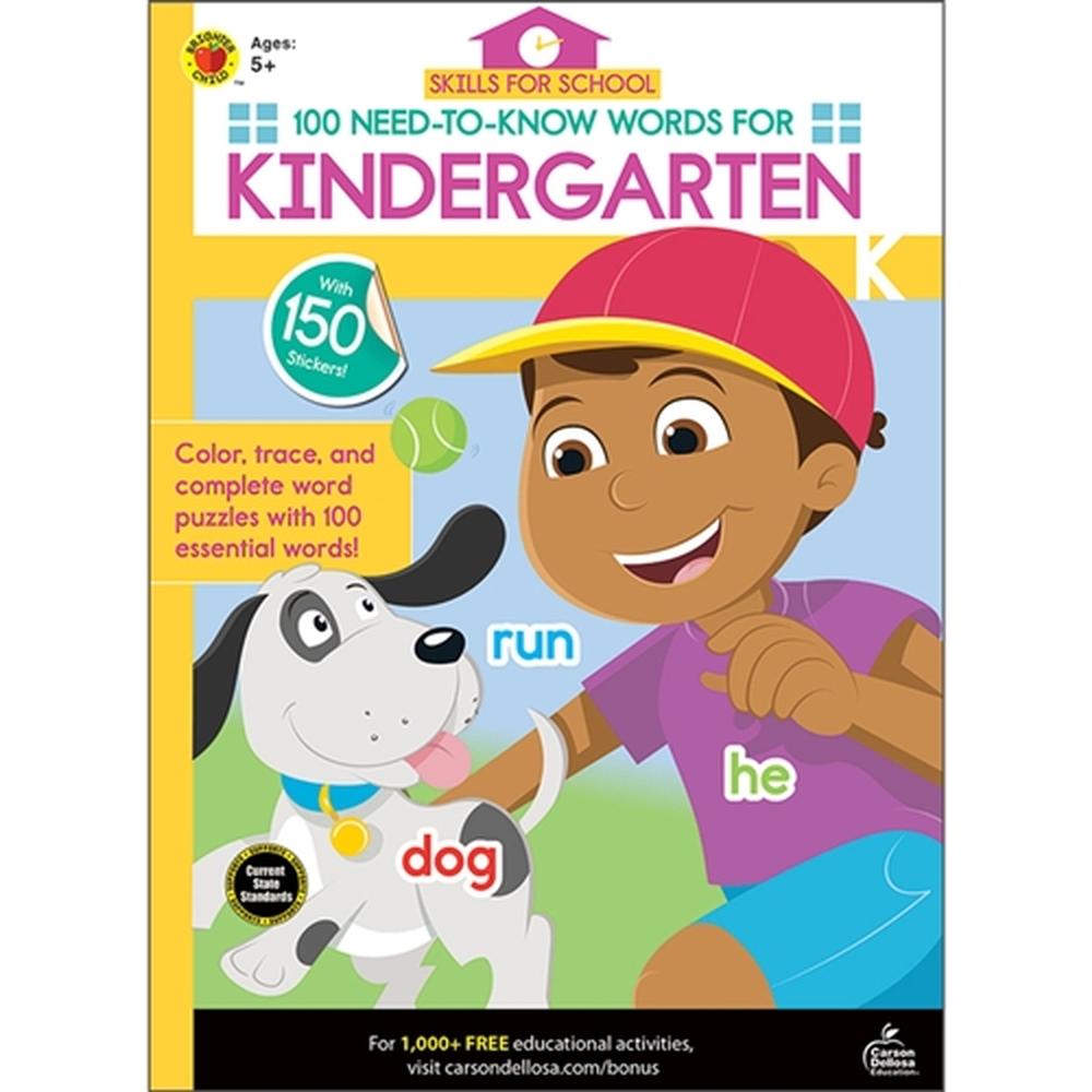 100 Need-to-know Words, Kindergarten, 64 Pages