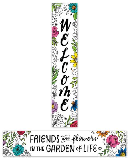 Bright Blooms:  Welcome Banner, Double Sided
