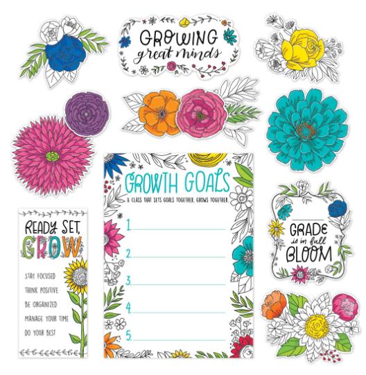 Bright Blooms: Blooming Minds Bulletin Board Set