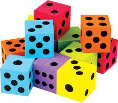 12 Pack Foam Colorful Large Dice