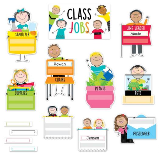 Sticks Kids Class Jobs Mini Bulletin Board Set