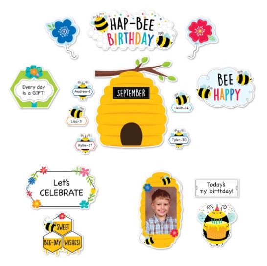 Busy Bees: Birthday Bees Mini Bulletin Board Set