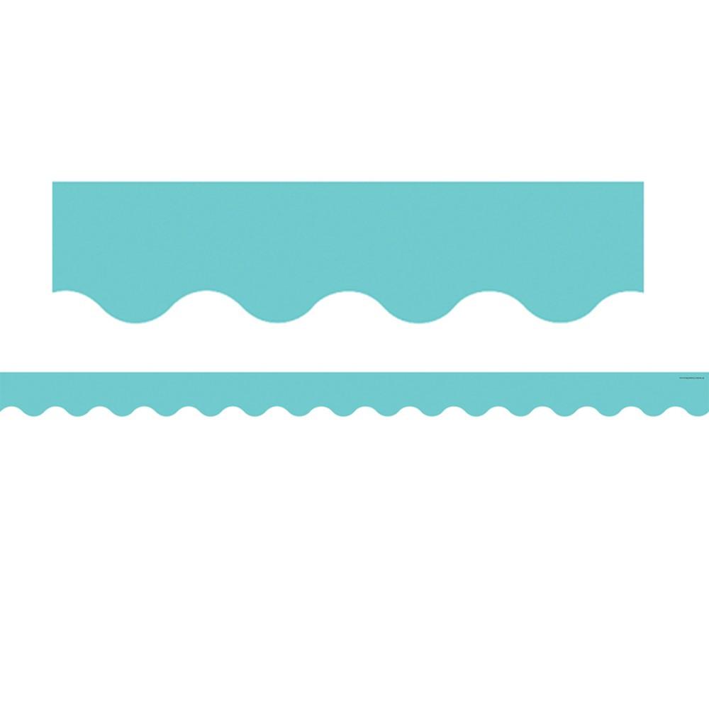 Light Turquoise Scalloped Rolled Border Trim