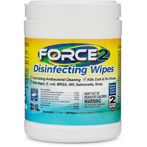2xl Force2 Disinfecting Wipes, 220 Count