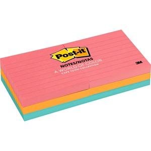 Notes,post-it,3x3,6pk,lined