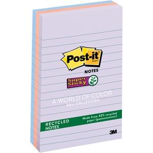 Note,post-it,4x6,3pk,lined