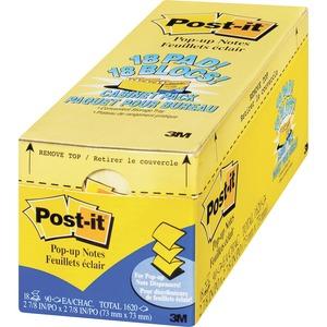 Note,popup,3x3,18pk,canary