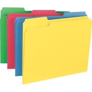 Business Source 1/3 Tab Cut Letter Recycled Top Tab File Folder, 50 Per Box