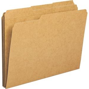  Business Source 1/3- Cut Tab Heavy Weight Kraft File Folders - Letter - 8 1/2 