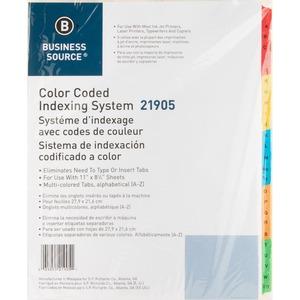 Business Source A-z Tab Table Of Contents Index Dividers, 25 / Set